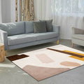 Beige and Brown Contemporary Carpet Polyester Abstract Carpet Machine Washable Non-Slip Back Carpet for Living Room
