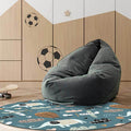 Kids Room Rug in Teal Animal Elephant Airplane Heart Print Rug Polyester Stain Resistant Rug