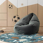 Kids Room Rug in Teal Animal Elephant Airplane Heart Print Rug Polyester Stain Resistant Rug