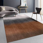 Unique abstract ombre rug brown and gray simple rug polyester washable non-slip backing rug for the living room
