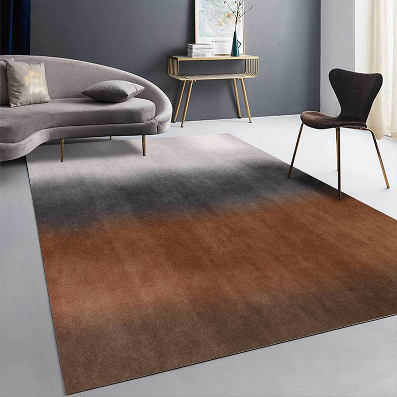 Unique abstract ombre rug brown and gray simple rug polyester washable non-slip backing rug for the living room