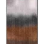 Unique abstract ombre rug brown and gray simple rug polyester washable non-slip backing rug for the living room
