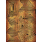 Golden Nordic Carpet Polyester Striped Pattern Rug Washable Non-Slip Backing Rug for the Living Room