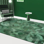 Green novelty carpet polyester geometric carpet washable non-slip backing carpet for the living room