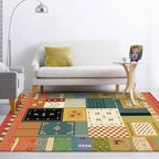 Southwest living room carpet Colorful animals diamond geometric print carpet polyester anti-slip carpet