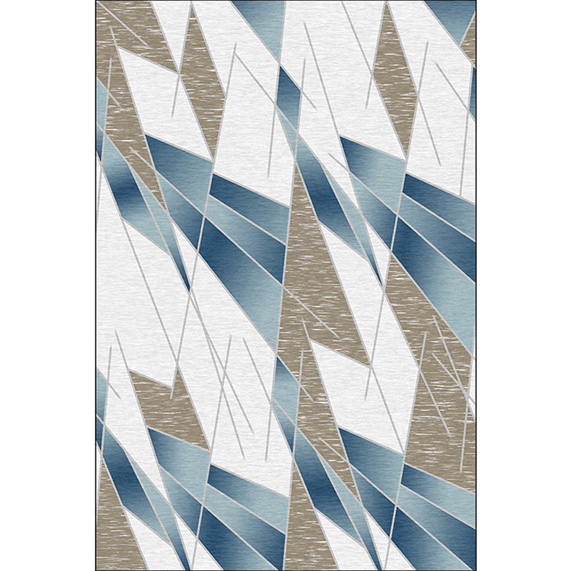 Colorful Bedroom Carpet Modern Color Range Irregular Shape Line Pattern Carpet Polyester Stain Resistant Carpet