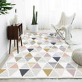 New Modern Rug in Ivory Geometry Triangle Stripe Pattern Rug Polyester Non-Slip Washable Rug for Home Decoration