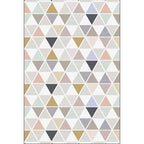 New Modern Rug in Ivory Geometry Triangle Stripe Pattern Rug Polyester Non-Slip Washable Rug for Home Decoration