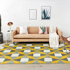 Modern living room rug colorful geometric triangle square print rug polyester pet-friendly rug