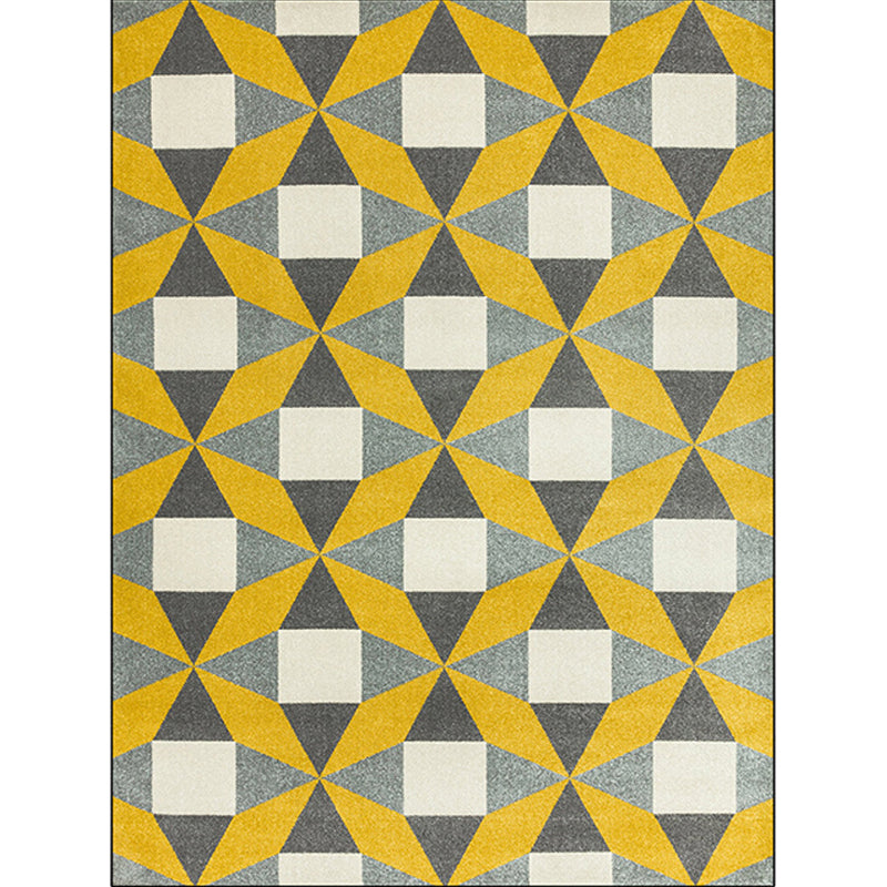 Modern living room rug colorful geometric triangle square print rug polyester pet-friendly rug
