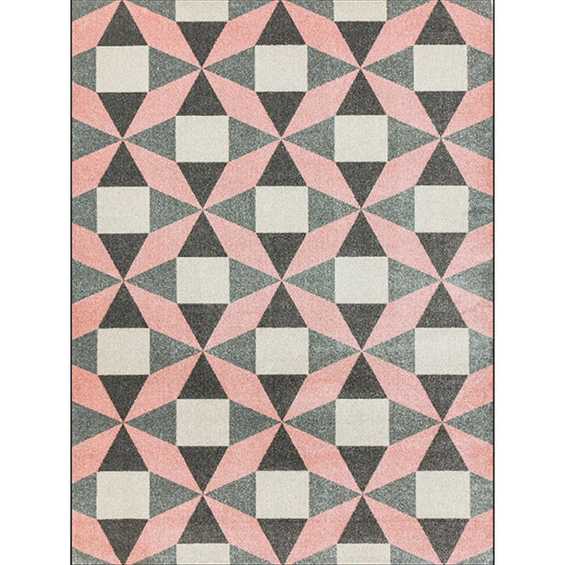 Modern living room rug colorful geometric triangle square print rug polyester pet-friendly rug
