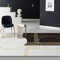 Scandinavian modern rug in black and white geometric stripe pattern rug polyester washable rug for home decor