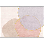 Novelty Living Room Rug in Pink Colorblock Print Rug Polyester Non-slip Washable Area Rug
