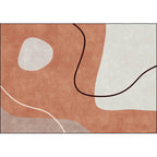 Orange Bedroom Rug Novelty Color Block Irregular Shape Line Pattern Rug Polyester Stain Resistant Rug