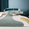 Colorful Bedroom Carpet Novelty Color Block Line Pattern Area Rug Polyester Stain Resistant Carpet
