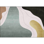 Colorful Bedroom Carpet Novelty Color Block Line Pattern Area Rug Polyester Stain Resistant Carpet
