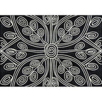 Novelty Living Room Rug in Black Geometric Line Pattern Rug Polyester Washable Non-Slip Back Rug