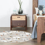 Gray Children's Room Carpet Children's Animal Megalocnidae Pattern Carpet Polyester Pet-Friendly Carpet