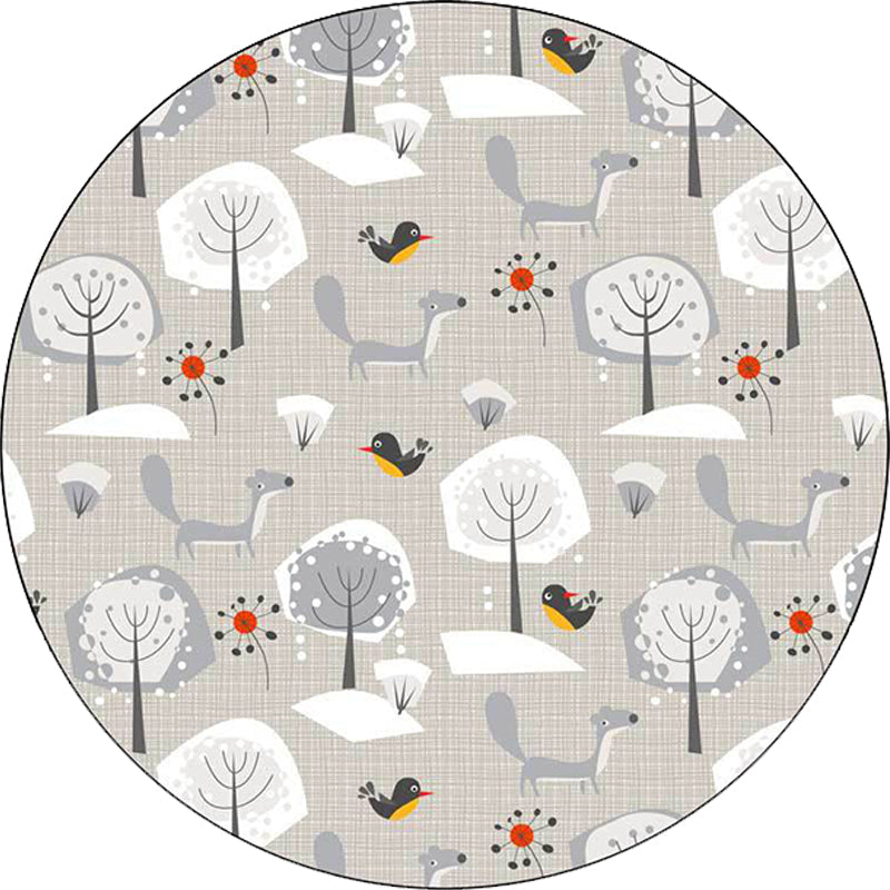 Gray Children's Room Carpet Children's Animal Megalocnidae Pattern Carpet Polyester Pet-Friendly Carpet