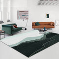 Simple Mountain Pattern Carpet Green Polyester Carpet Machine Washable Non-Slip Carpet for the Bedroom