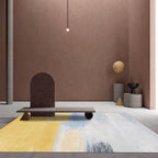 Stylish abstract rug Yellow and Gray Nordic rug Polyester Washable Non-slip back rug for the living room