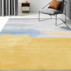 Stylish abstract rug Yellow and Gray Nordic rug Polyester Washable Non-slip back rug for the living room