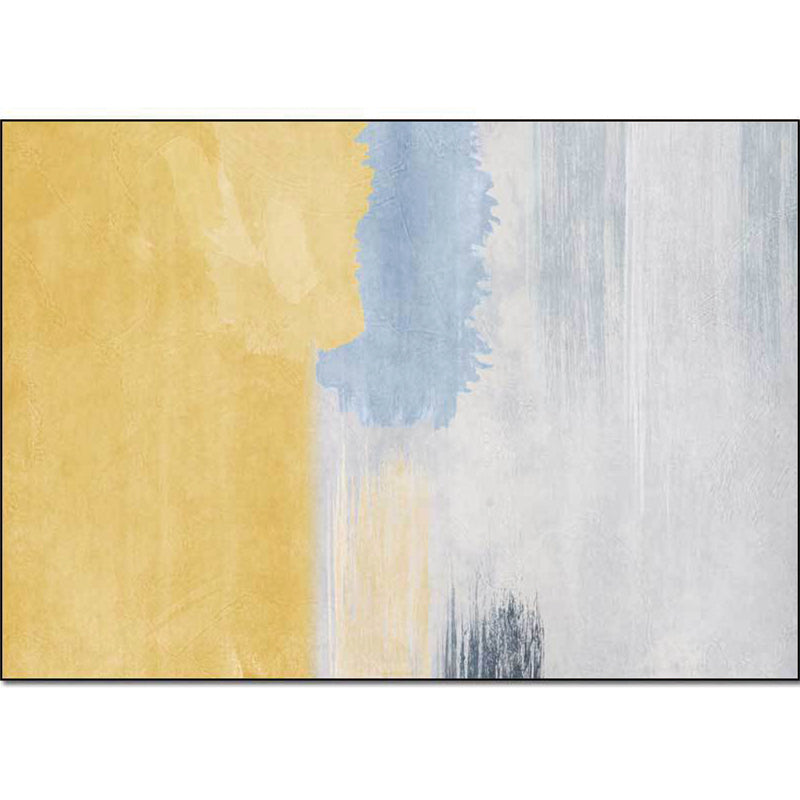 Stylish abstract rug Yellow and Gray Nordic rug Polyester Washable Non-slip back rug for the living room