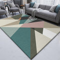 Modern Living Room Rug Multicolored Color Block Irregular Shape Printed Rug Polyester Machine Washable Rug