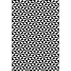 Black and White Bedroom Rug Modern Geometric Triangle Pattern Area Rug Polyester Non-Slip Back Washable Rug