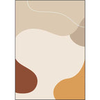 Ivory Bedroom Carpet Novelty Color Block Irregular Shapes Pattern Rug Polyester Non-Slip Back Washable Rug