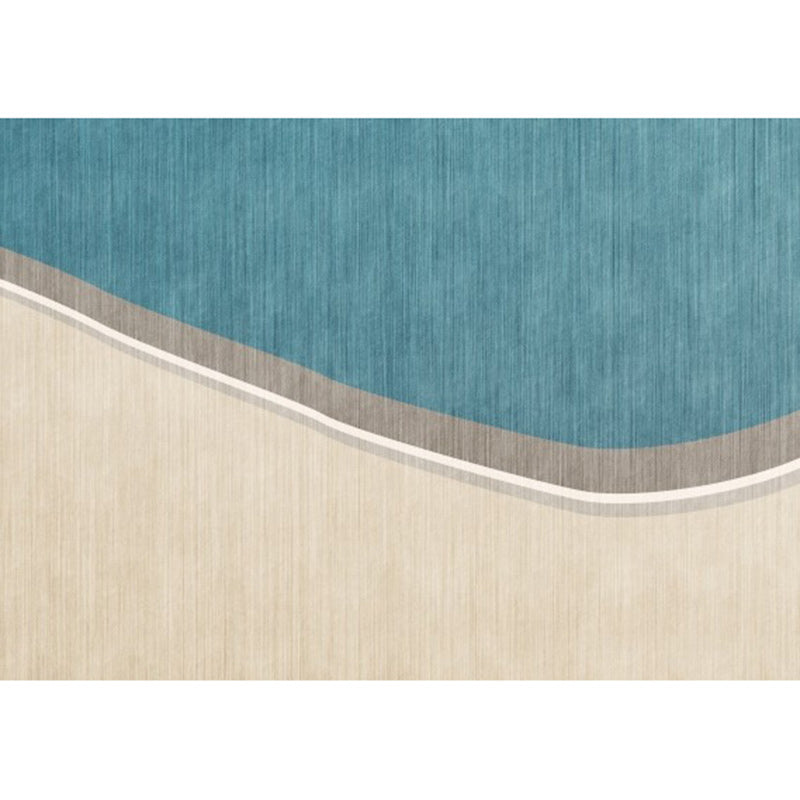 Colorful Round Bedroom Carpet Novelty Color Block Pattern Area Rug Polyester Washable Anti-Slip Carpet