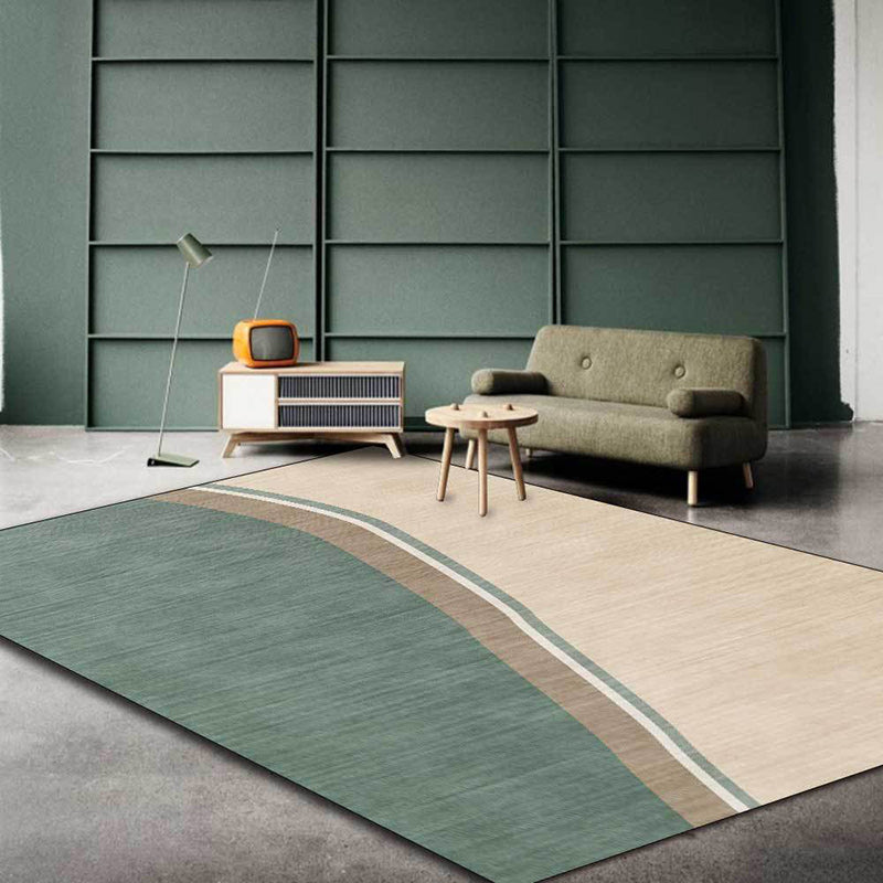 Colorful Round Bedroom Carpet Novelty Color Block Pattern Area Rug Polyester Washable Anti-Slip Carpet