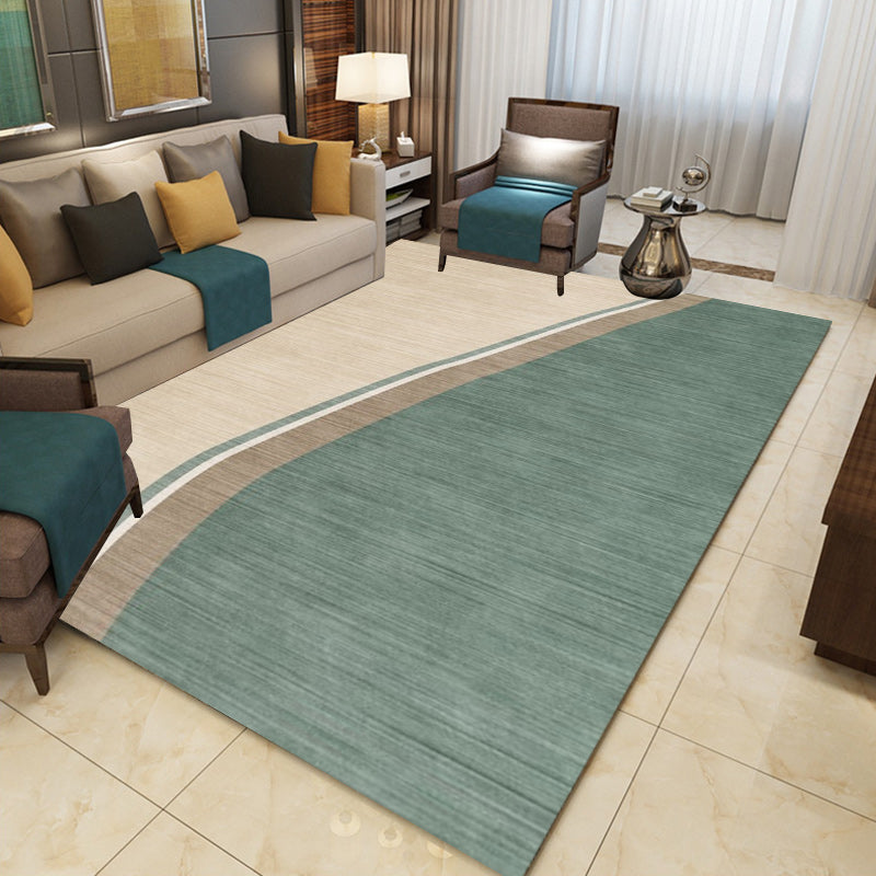 Colorful Round Bedroom Carpet Novelty Color Block Pattern Area Rug Polyester Washable Anti-Slip Carpet