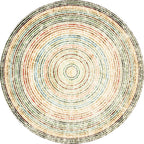 Yellow Rustic Carpet Polyester Concentric Circles Pattern Carpet Washable Non-Slip Background Area Rug for Living Room