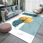 White Bedroom Carpet Modern Color Block Geometry Marble Pattern Carpet Polyester Home Friendly Non-Slip Carpet