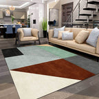 Modern Living Room Rug Multicolored Color Cut Irregular Shape Dots Print Rug Polyester Non-Slip Back Rug