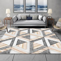 Modern Living Room Rug Multicolored Geometric Marble Print Rug Polyester Non-Slip Back Rug