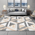 Modern Living Room Rug Multicolored Geometric Marble Print Rug Polyester Non-Slip Back Rug