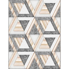 Modern Living Room Rug Multicolored Geometric Marble Print Rug Polyester Non-Slip Back Rug