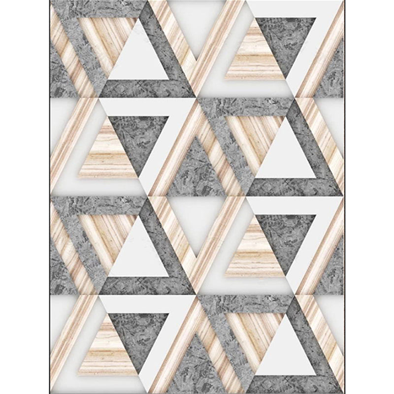 Modern Living Room Rug Multicolored Geometric Marble Print Rug Polyester Non-Slip Back Rug
