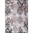 Black and pink retro carpet Polyester paisley pattern carpet machine washable non-slip backing carpet for the living room