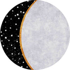 White and Black Nordic Carpet Polyester Colorblock Star Print Carpet Machine Washable Non-Slip Background Rug for Living Room