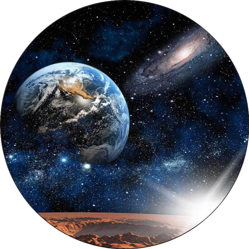 Modern living room carpet in blue space galaxy Earth print carpet polyester non-slip back carpet
