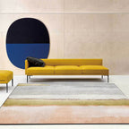 Modern Abstract Rug Gray and Pink Polyester Rug Machine Washable Non-Slip Rug for the Bedroom