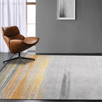 Nordic striped rug gray and yellow polyester rug machine washable non-slip rug for bedroom