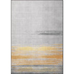 Nordic striped rug gray and yellow polyester rug machine washable non-slip rug for bedroom