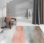 Casual abstract rug Green Pink and Gray Polyester rug Machine washable Non-slip rug for the bedroom