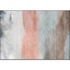 Casual abstract rug Green Pink and Gray Polyester rug Machine washable Non-slip rug for the bedroom