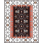 White Bedroom Rug Southwestern Tribal Leaf Pattern Area Rug Polyester Stain Resistant Non-Slip Doormat