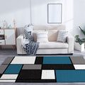 Modern living room rug multicolored color block rectangular printed rug polyester stain-resistant rug for the living area